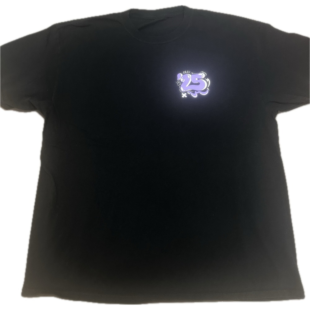 Mens 25 Graphic T-Shirt XL Black Short Sleeve Crewneck Tee